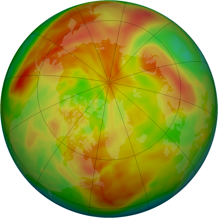 Arctic ozone map for 25 April 2010